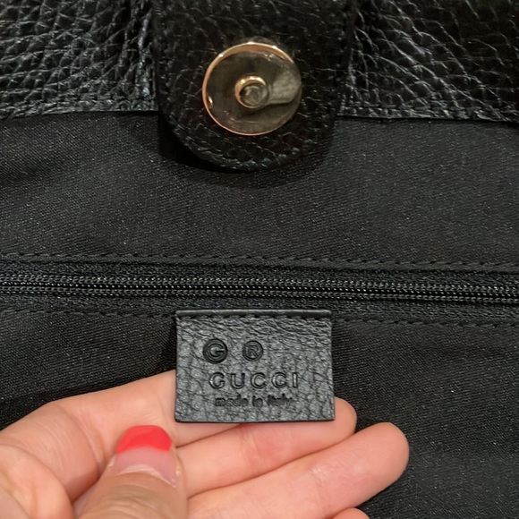 GG Canvas Small/Dollar Calf Nero - Gucci Outlet Handbag - Made in Italy 341536 - Picture 13 of 17